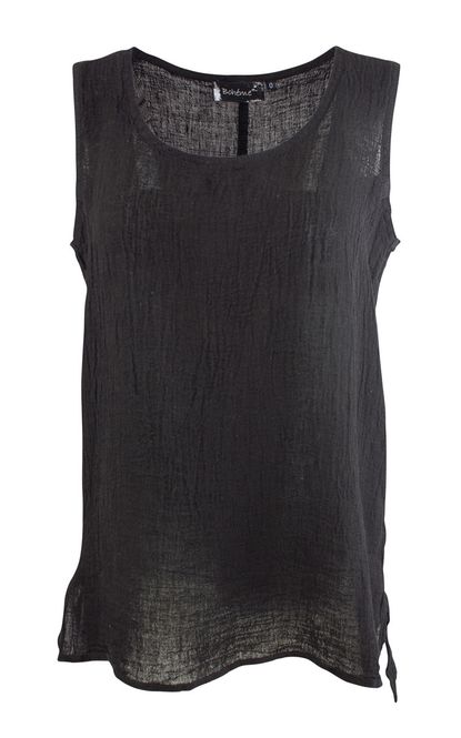 Hovedbilde Boheme singlet kort i lin farge Black