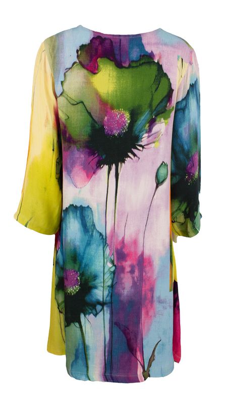 Boheme Kort Satengkjole i Flower Print