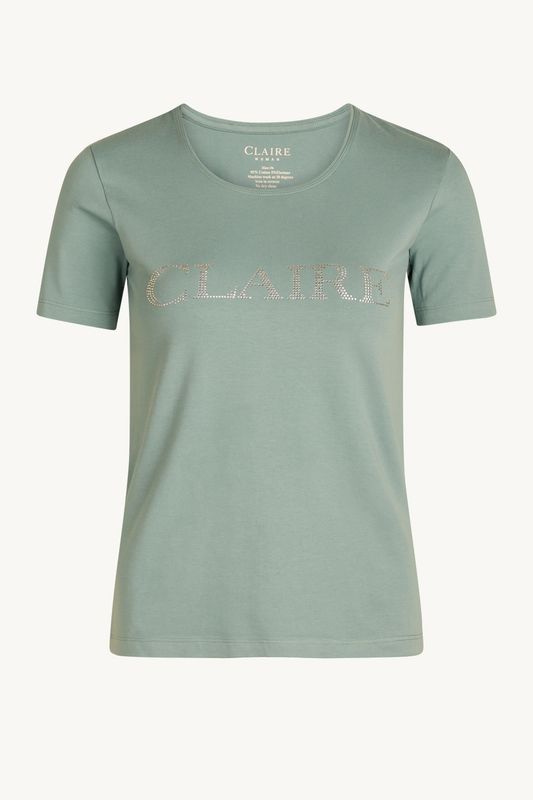 Claire Alanis T-shirt m/logo smoke blue