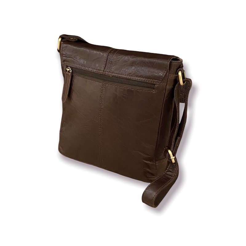 Springfield flapp/crossoverveske i skinn i brown