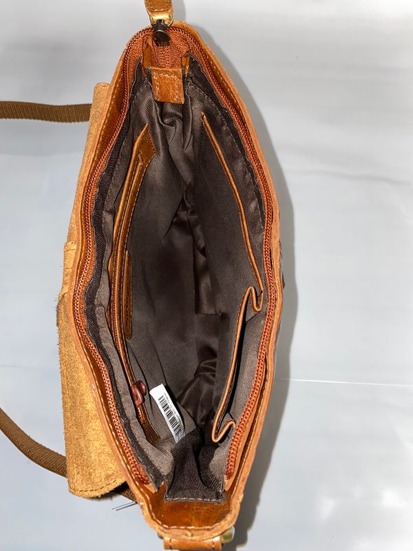 Springfield flapp/crossoverveske i skinn i brown