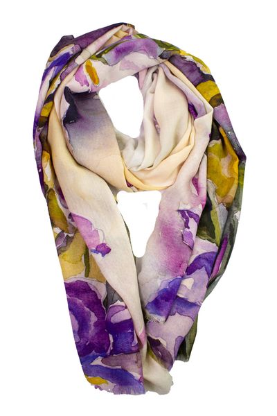 Hovedbilde Boheme Ullmix Skjerf i Lilla Blomst