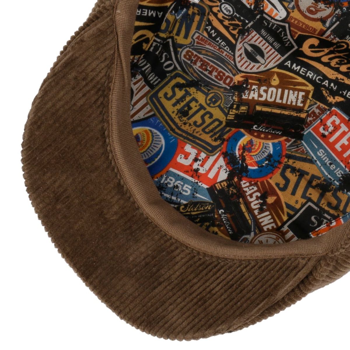 Stetson Panel Carson Cord Flat Cap Brown
