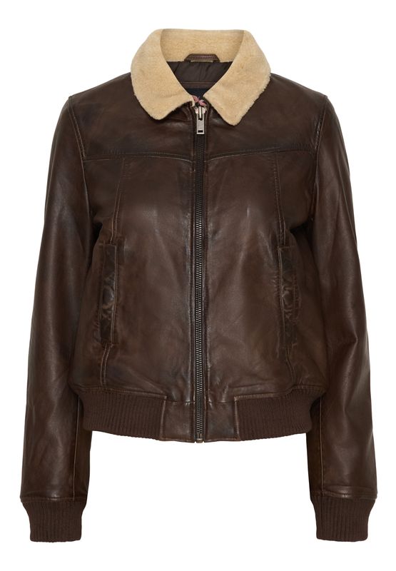 Notyz Aviator Lammeskinnjak M/Fuskepels Almon Brown