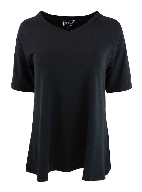 Boheme Topp/M Kort Arm Bambus/Bomull Black
