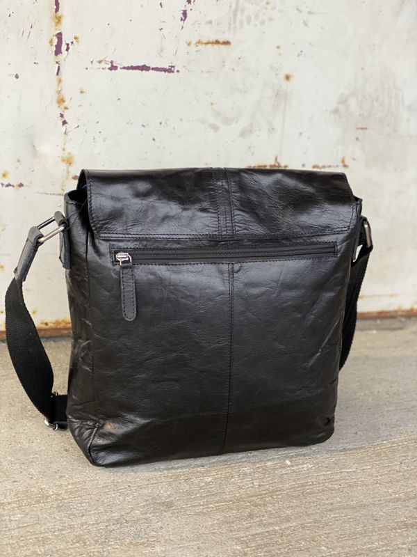 Springfield stor flapveske i skinn black
