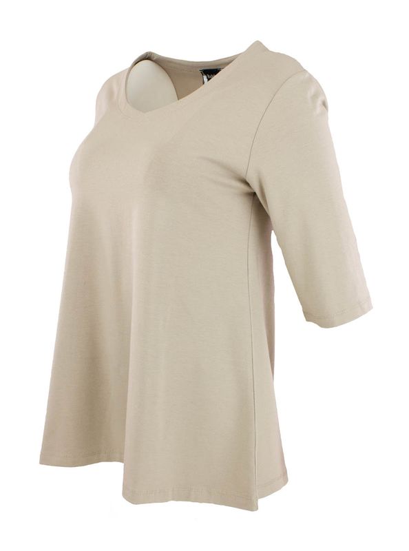 Boheme Topp M/Kort Arm i Bambus/ Bomull Sand