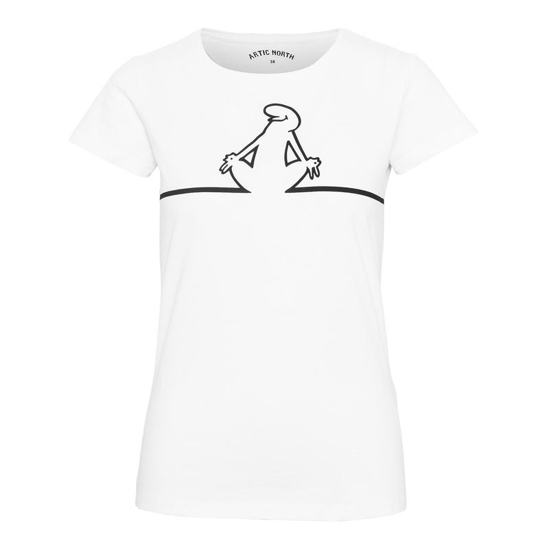 Dame Streken T-Shirt Yoga White