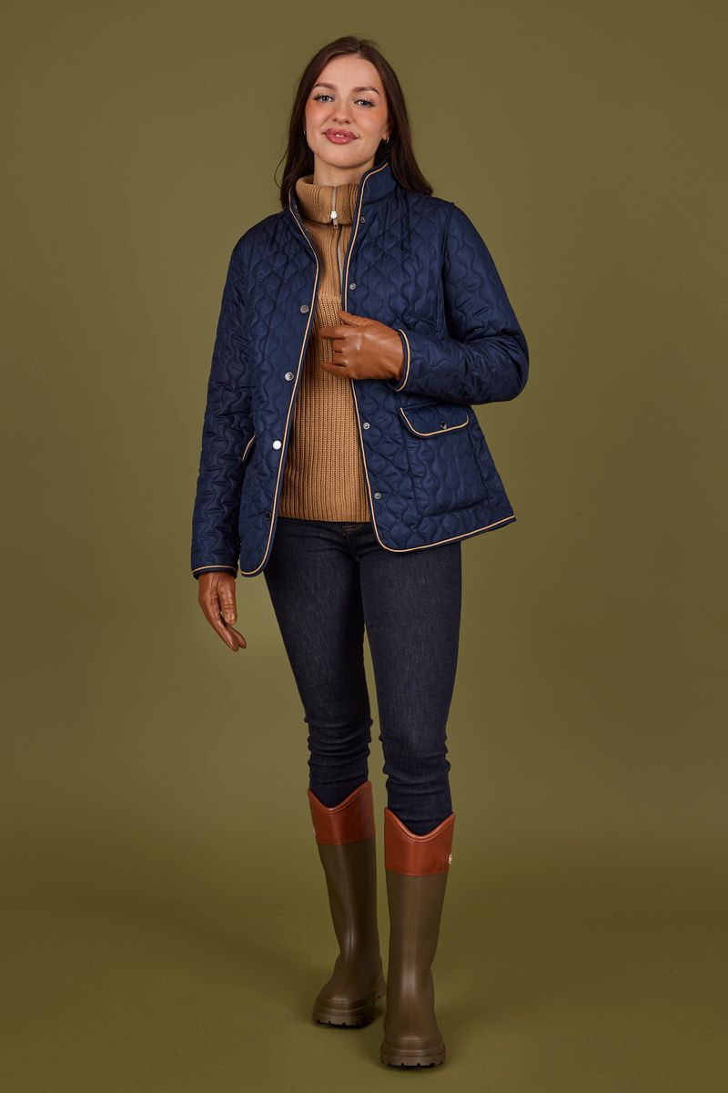 Normann Lett Vattert Vendbar jakke i Navy/Camel