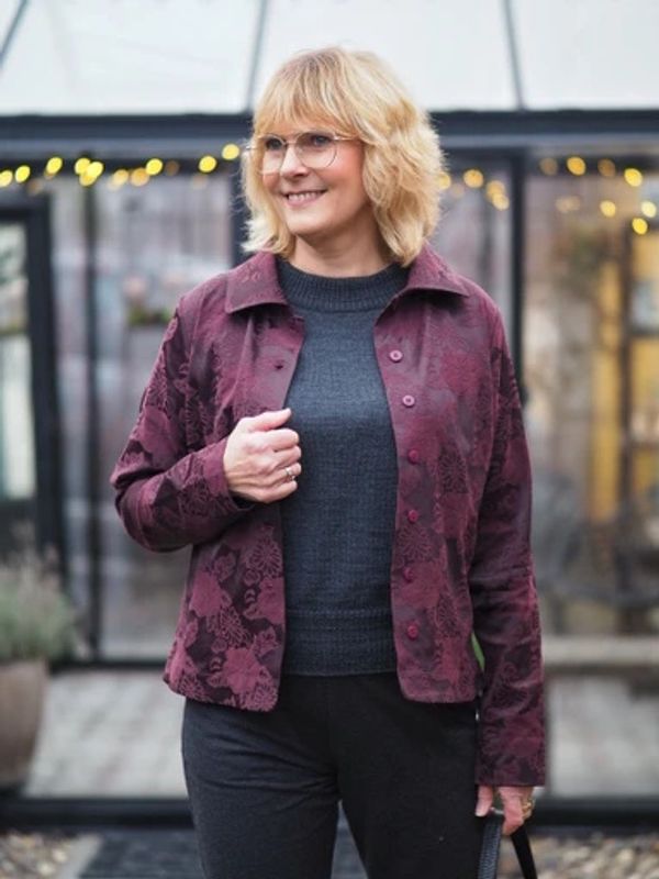 Makeløs Bjerke Jakke/Skjorte i Brocade Bordeaux