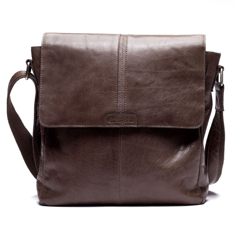 Springfield stor flapveske i skinn Brown