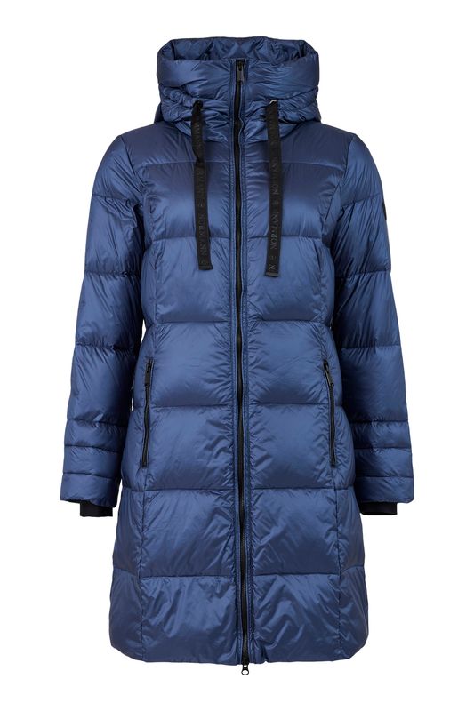 Normann lang dunjakke i Deep Cobalt Blue/Black