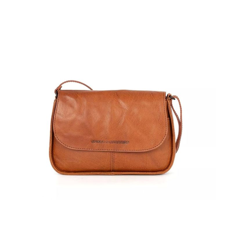 Spikes & Sparrow Flapbag i Brandy