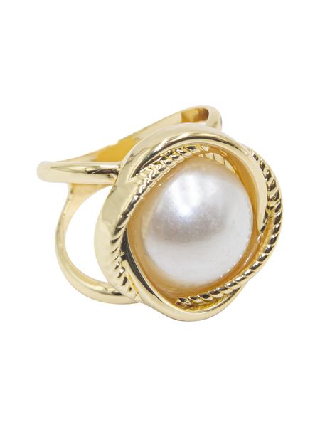 Hovedbilde Intex Skjerfring M/Stor Perle i Gull