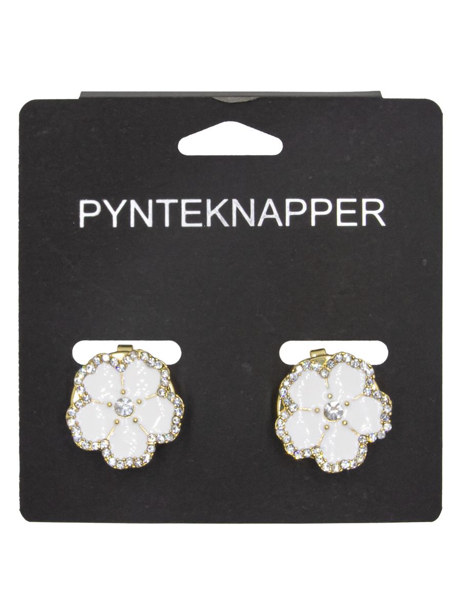 Intex Skjorteknappblomst M/Blomst/Strass i Hvit