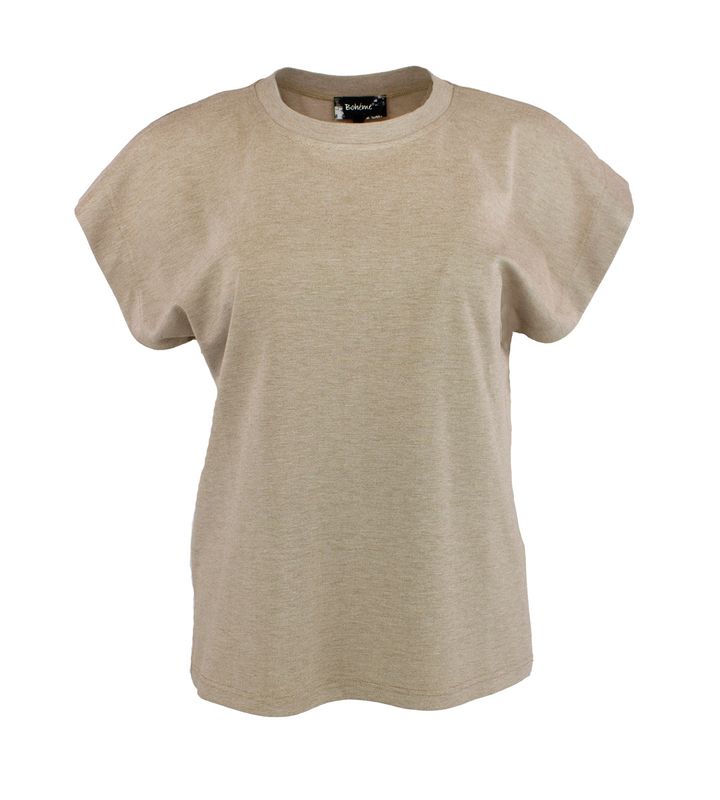 Boheme T-Shirt i Taupe/Melange