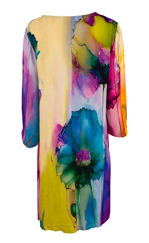 Boheme Kort Satengkjole i Flower Print