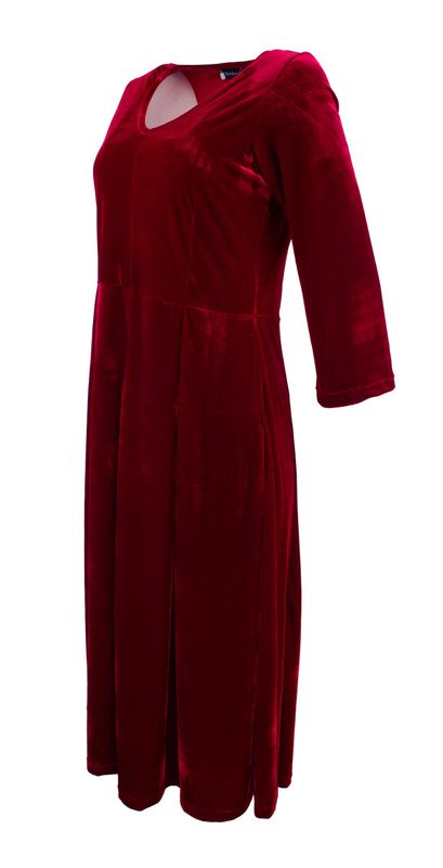 Boheme Kjole Lang A-Line i Velour Red
