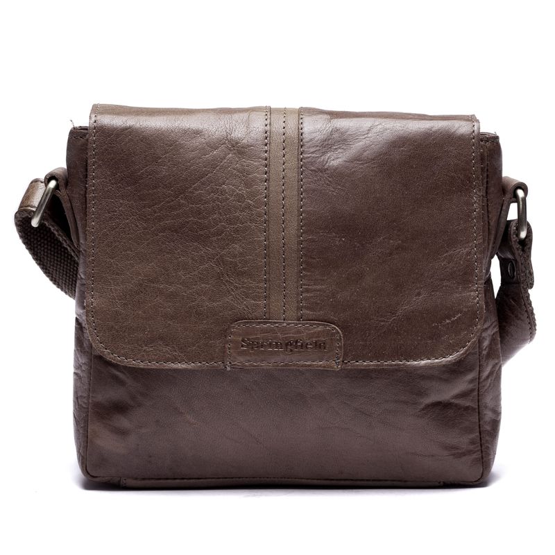 Springfield liten flapbag i skinn Brown