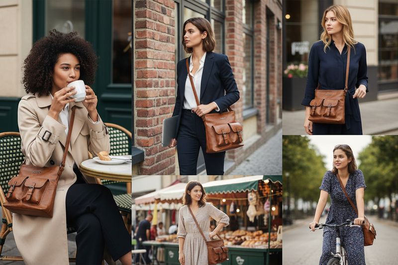 Giulia Piaralli Classic Crossoverbag i Cognac
