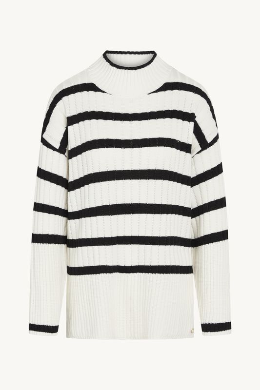 Claire Poline Pullover/M Høy Hals i Ivory