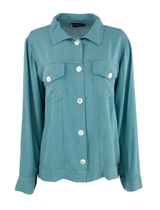 Boheme Kort jakke i Linmix Blue Sky