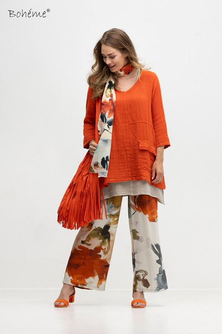 Hovedbilde Boheme Lintunika M/V Hals i Spicy Orange