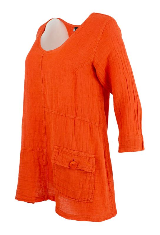 Boheme Lintunika M/V Hals i Spicy Orange