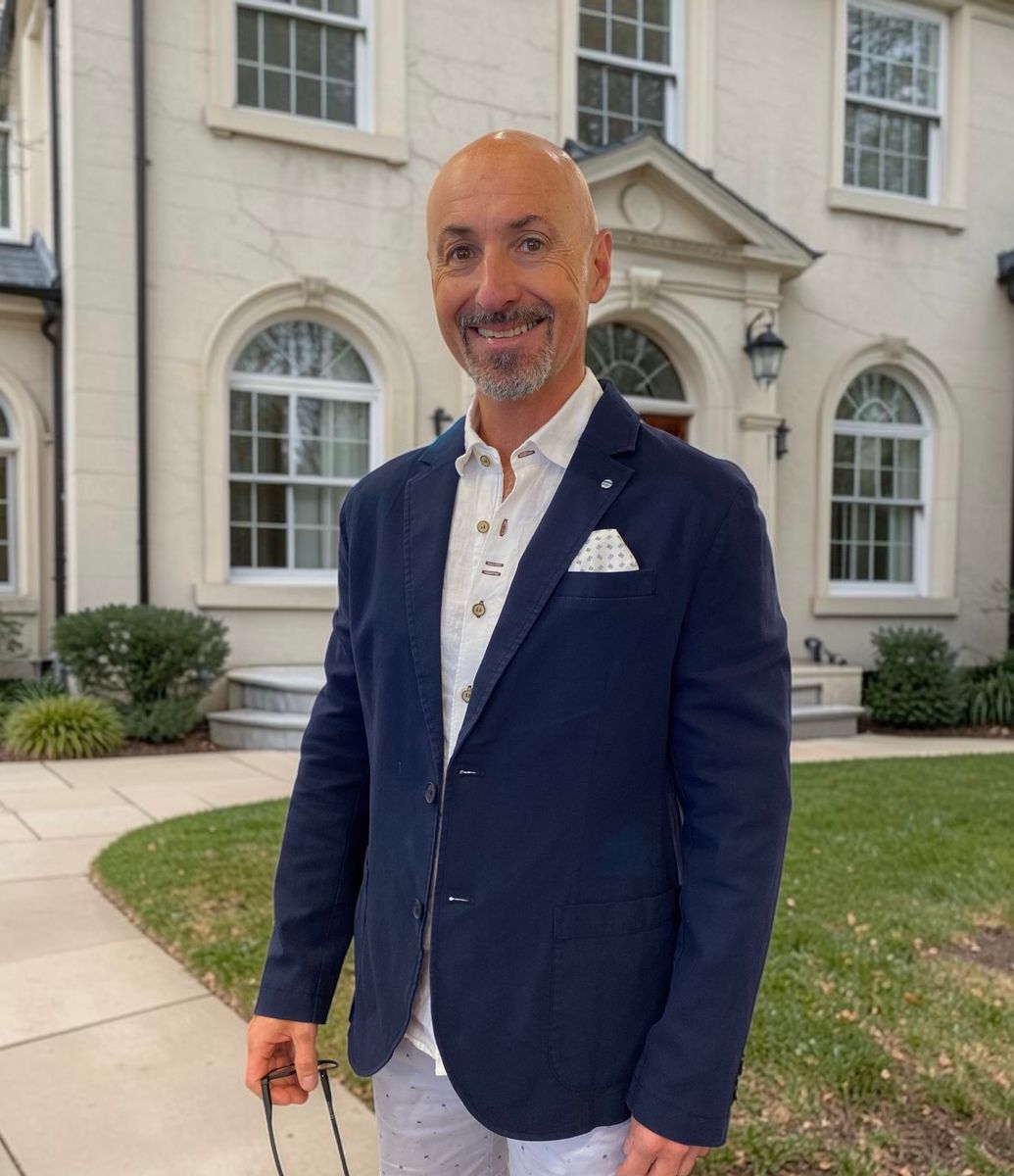 S4 Porto Blazer i bomull og lin i navy