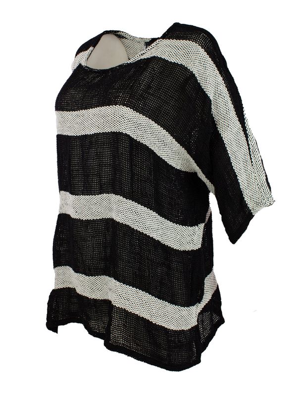 Boheme Lintopp M/Kort Arm Black Print