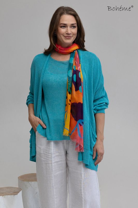 Boheme Skjerf i Peach Print