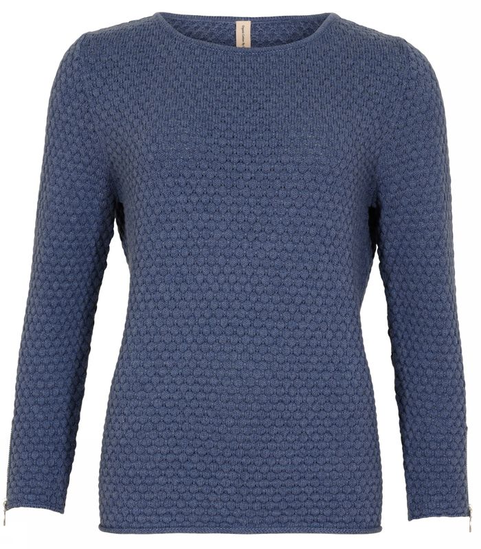 Skovhuus Genser M/Glidelås På Ermene Blue Melange