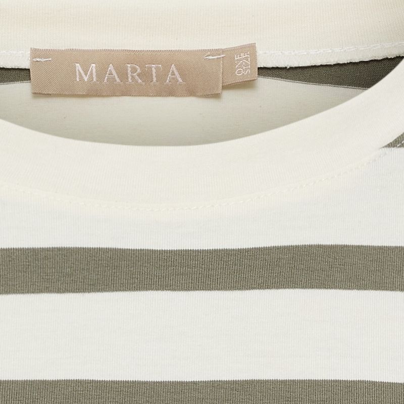 Marta MdcSage T-Shirt Olive/Stripes Onesize