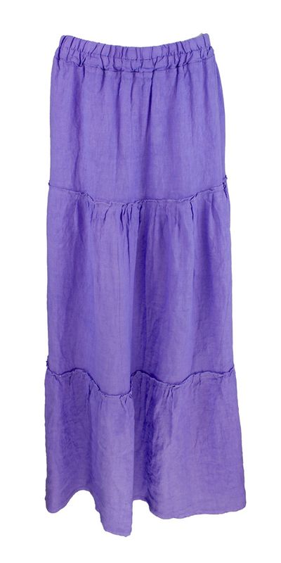 Boheme Langt Linskjørt i Violet