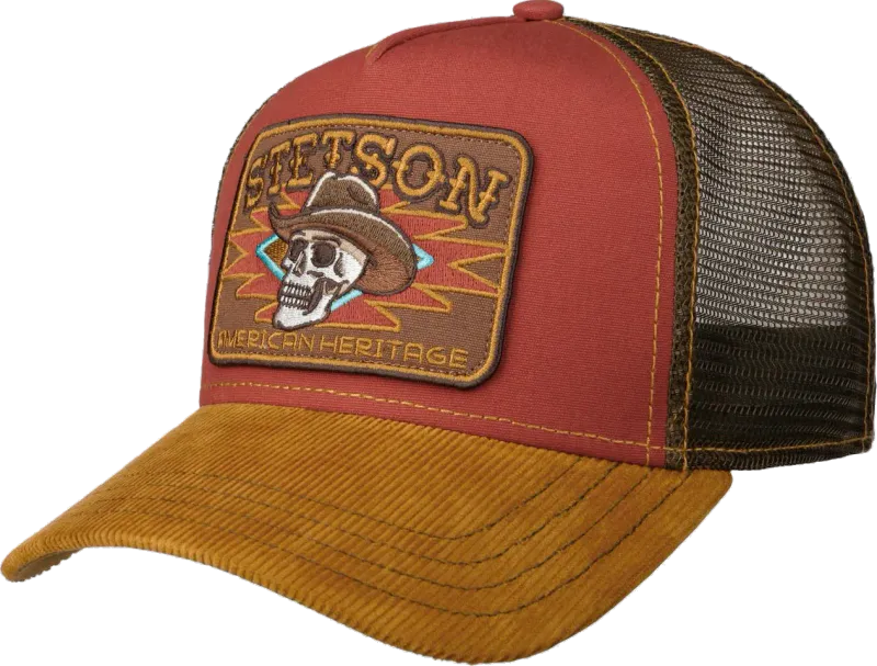 Stetson Trucker Cap Skull i Yellow/Red