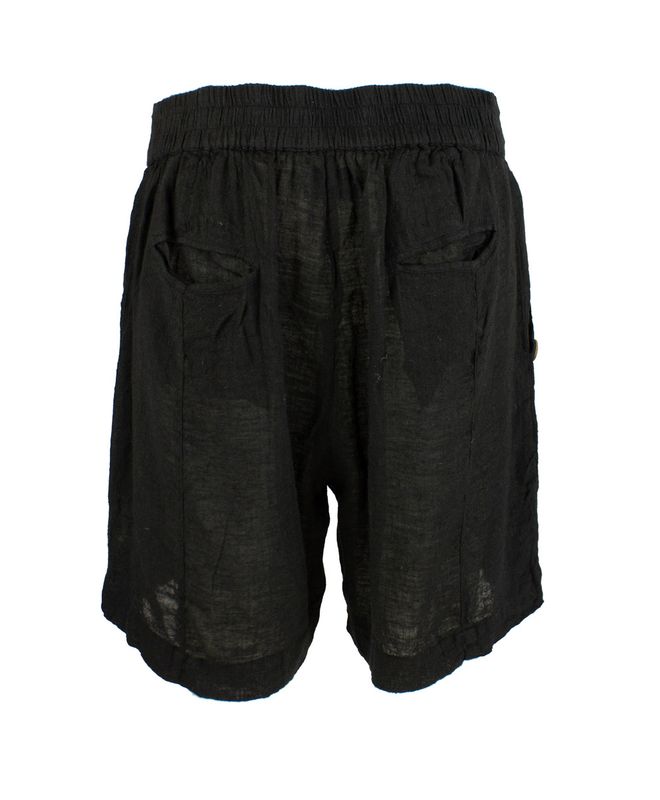 Boheme Linshorts M/Knapper i Black