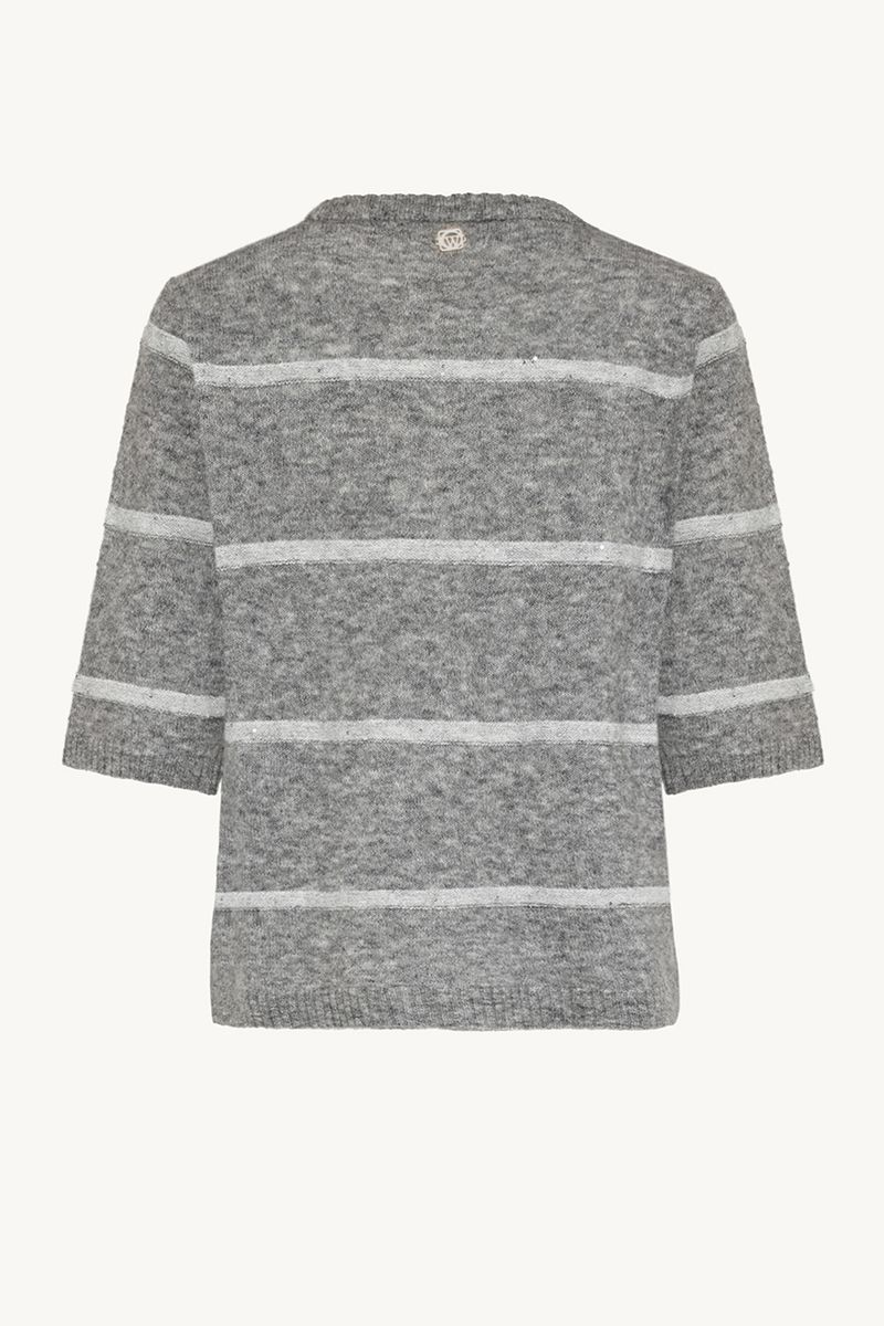 Claire Pareesa Genser 3/4 Arm i Grey Melange