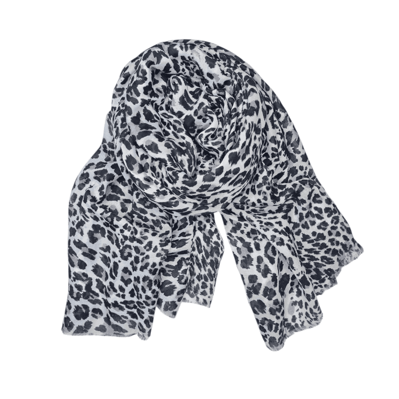 Diz FC102 Lett Skjerf Leopardprint Grey/Black Viscosemix