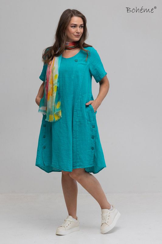 Boheme Skjerf i Aqua Print